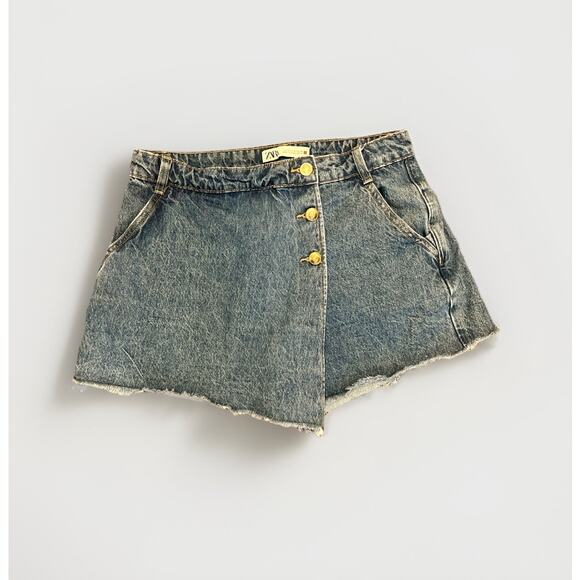 ZARA Y2K Style Denim Wrap Skort Small - Picture 1 of 5